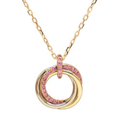 Cartier Trinity Necklace 18K Gold with Pink Sapphires