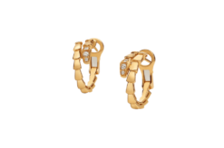 Bvlgari Serpenti Viper Earrings 18K Yellow Gold Diamonds