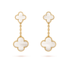 VCA Magic Alhambra Earrings 2 Motifs 18K Gold Mother-of-Pearl
