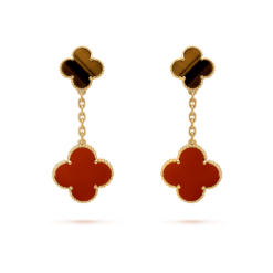 VCA Magic Alhambra Earrings 2 Motifs 18K Yellow Gold