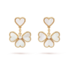 VCA Sweet Alhambra Effeuillage Heart Earrings 18K Yellow Gold