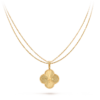 VCA Magic Alhambra Long Necklace 1 Motif Guilloché 18K Gold