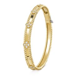 VCA Perlée Sweet Clovers Bracelet Small Model 18K Gold Diamonds
