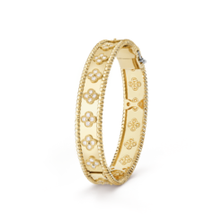 VCA Perlée Clovers Bracelet 18K Yellow Gold with Diamonds