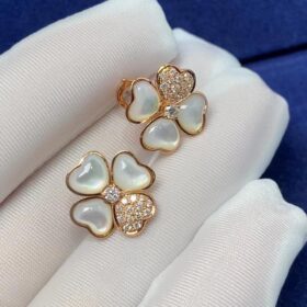 VCA Cosmos Earrings 18k Rose Gold Diamond, Mother of Pearl