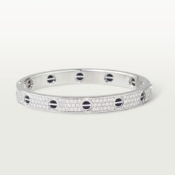 Cartier LOVE Bracelet Diamond Paved Ceramic 18K White Gold