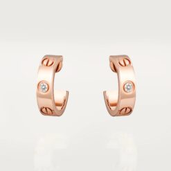 Cartier LOVE Earrings 2 Diamonds 18K Rose Gold