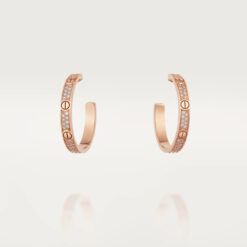 Cartier Love Earrings 18K Rose Gold with Diamonds