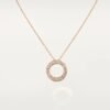 Cartier LOVE Necklace Diamond Paved 18K Rose Gold