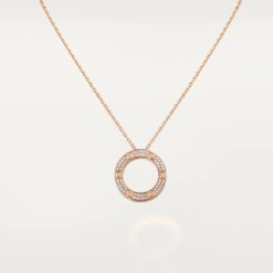 Cartier LOVE Necklace Diamond Paved 18K Rose Gold