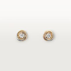 Cartier Trinity Earrings 18K Gold with Diamonds Tri-Color