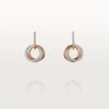 Cartier Trinity Earrings 18K Gold Tri-Color with Diamonds