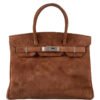Hermes Birkin 30 Suede Brown Bag