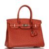 Hermes Birkin 30 Brique Ostrich Bag