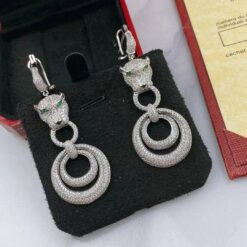 Panthère De Cartier Earrings 18K White Gold with Diamonds