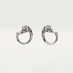 Panthère De Cartier Earrings 18K White Gold Diamonds