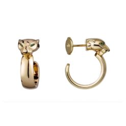 Panthere De Cartier Earrings 18K Yellow Gold with Tsavorite Garnet