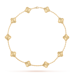 VCA Vintage Alhambra Necklace 10 Motifs 18K Yellow Gold