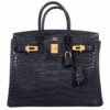 Hermes Birkin 25cm Black Matte Crocodile Bag