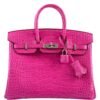 Hermes Birkin 25 Rose Shocking Matte Alligator Bag