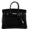 Hermes Birkin 25 Shiny Black Crocodile Bag