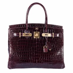 Hermes Birkin 30 Bordeaux Crocodile Bag