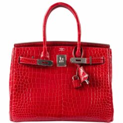 Hermes Birkin 30 Braise Red Crocodile Bag