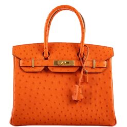 Hermes Birkin 30 Tangerine Orange Ostrich Bag