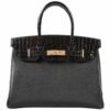 Hermes Birkin Touch 30 Black Togo Crocodile Bag