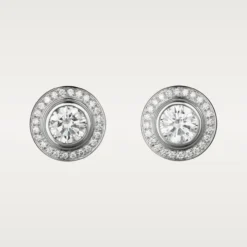 Cartier D'Amour Earrings 18K White Gold with Diamonds