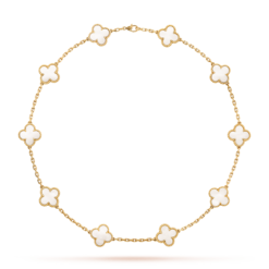 VCA Vintage Alhambra Necklace 10 Motifs 18K Yellow Gold