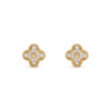 VCA Vintage Alhambra Earrings 18K Yellow Gold Diamonds