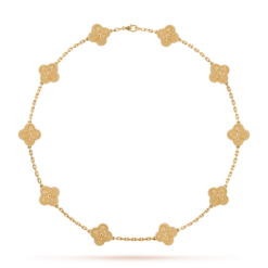 VCA Vintage Alhambra Necklace 10 Motifs 18K Yellow Gold