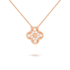 VCA Vintage Alhambra Pendant 18K Rose Gold Diamonds